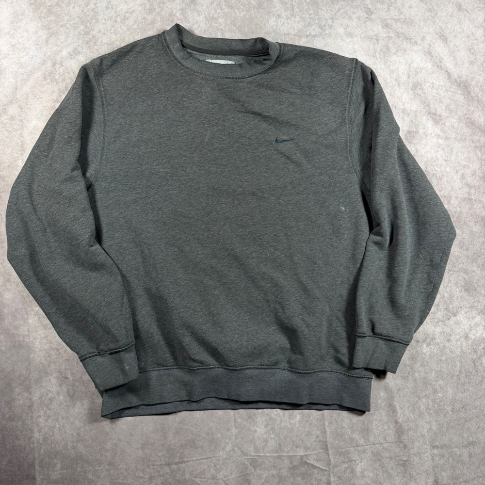 Vintage Nike Mens Large Crewneck Sweatshirt Gray Embroidered Swoosh Y2K 90s